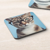 Kat-oorbril Bier Onderzetter (Linkerzijde)