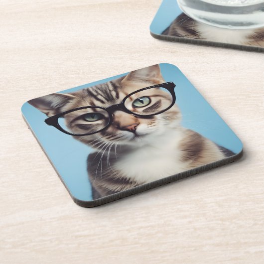 Kat-oorbril Bier Onderzetter (Linkerzijde)