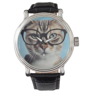 Kat-oorbril Horloge