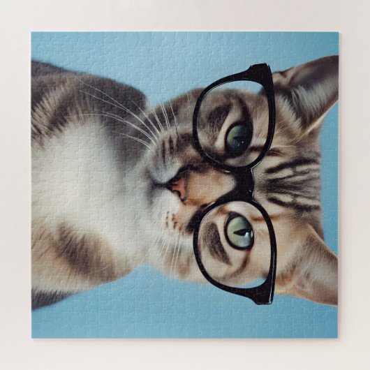 Kat-oorbril Legpuzzel (Horizontaal)