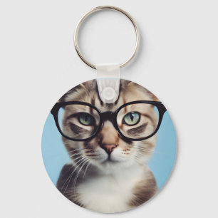 Kat-oorbril Sleutelhanger