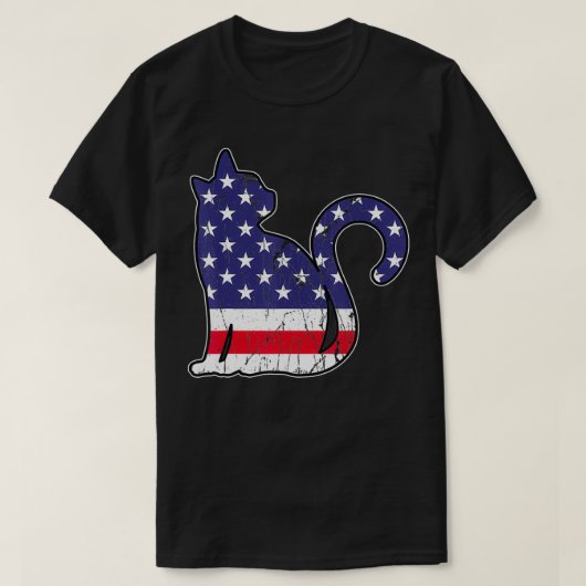  Kat op 4 juli Amerikaanse vlag Patriottisch Ka T-shirt (Design voorkant)