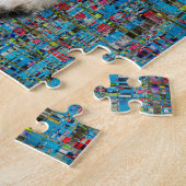 Kat op abstracte achtergrond legpuzzel (Zijkant)