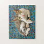 Kat op abstracte achtergrond legpuzzel (Verticaal)