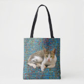 Kat op abstracte achtergrond tote bag (Voorkant)