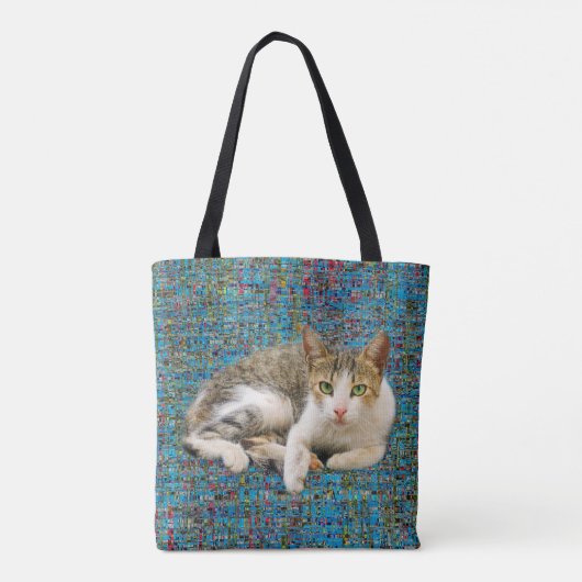 Kat op abstracte achtergrond tote bag (Achterkant)