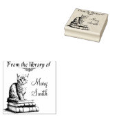 Kat op boeken - Speciaal hout - Stempel voor boeke (Gestempeld)
