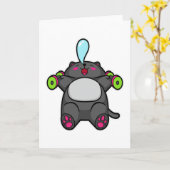 Kat op borsttraining met Hantels Kaart (Gele Bloem)