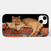 Kat op Brick Wall Case-Mate iPhone Case (Achterkant (horizontaal))