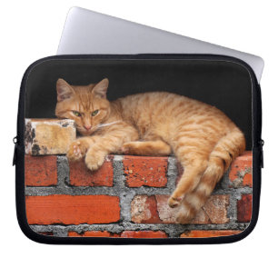 Kat op Brick Wall Laptop Sleeve