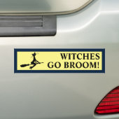 Kat op Broomstick-Bumpersticker Bumpersticker (Op auto)