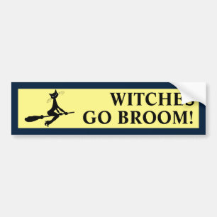 Kat op Broomstick-Bumpersticker Bumpersticker