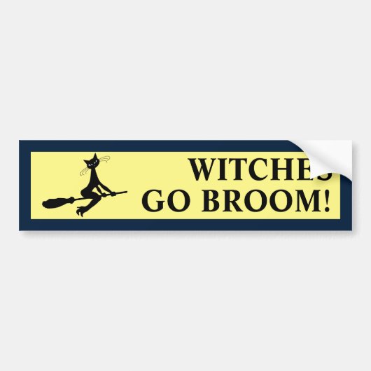 Kat op Broomstick-Bumpersticker Bumpersticker (Voorkant)