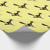 Kat op broomstick cadeaupapier (Hoek)