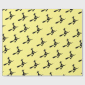 Kat op broomstick cadeaupapier (Vlak)