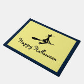 Kat op broomstick, Happy Halloween Deurmat (Schuin)