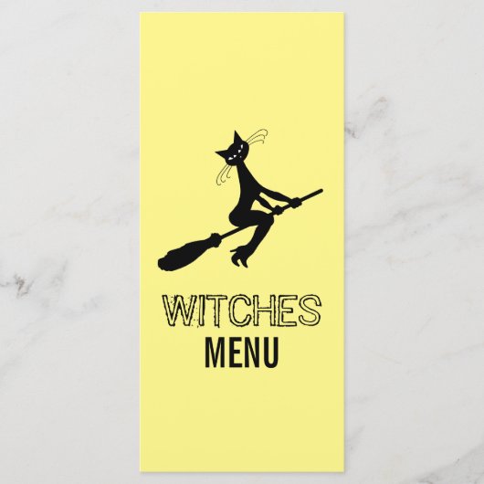 Kat op broomstokpartij menu (Voorkant)
