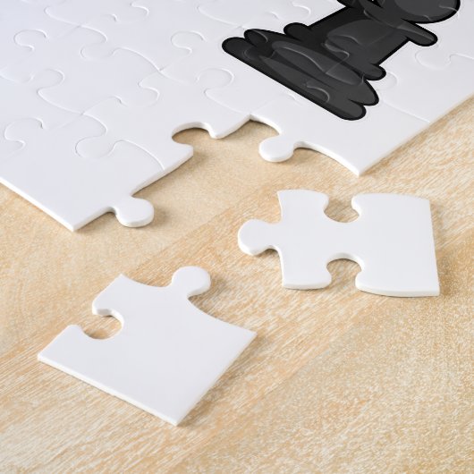 Kat op Chess met Chess-stuk bisschop Legpuzzel (Zijkant)