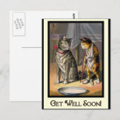 Kat op crutches briefkaart (Voorkant / Achterkant)