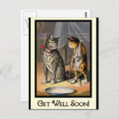 Kat op crutches briefkaart (Voorkant / Achterkant)