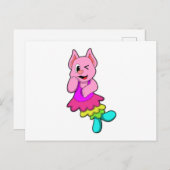 Kat op Dance met Skirt Briefkaart (Voorkant / Achterkant)