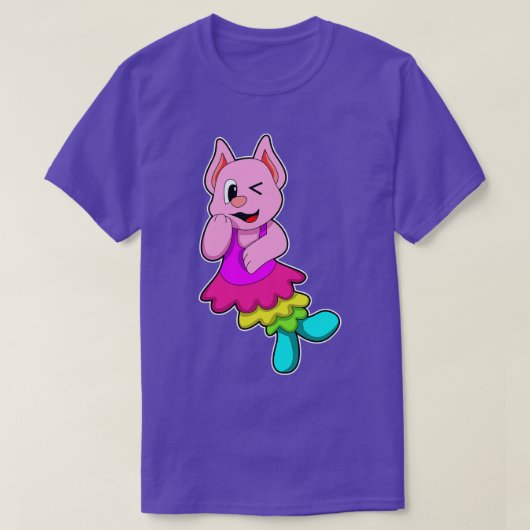 Kat op Dance met Skirt T-shirt (Design voorkant)