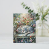 Kat op de bank briefkaart (Staand voorkant)