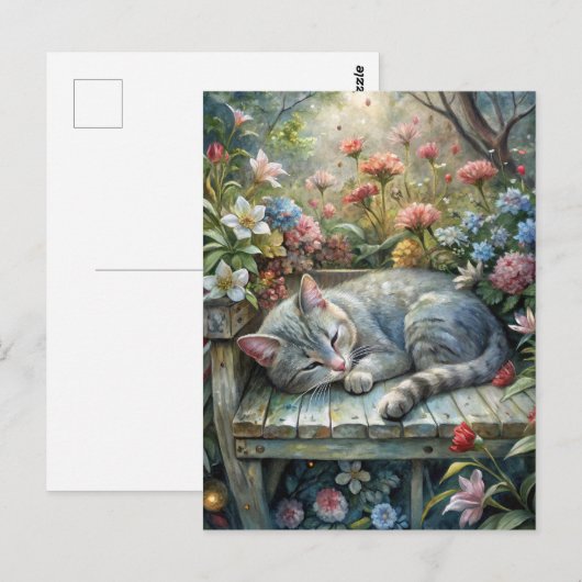 Kat op de bank briefkaart (Voorkant / Achterkant)