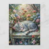 Kat op de bank briefkaart (Voorkant)