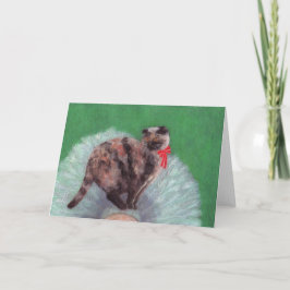 Kat op de boom kerst Kaart