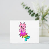 Kat op de dans met rok briefkaart (Staand voorkant)