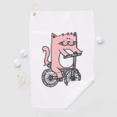 Kat op de fiets golfhanddoek (Insitu)