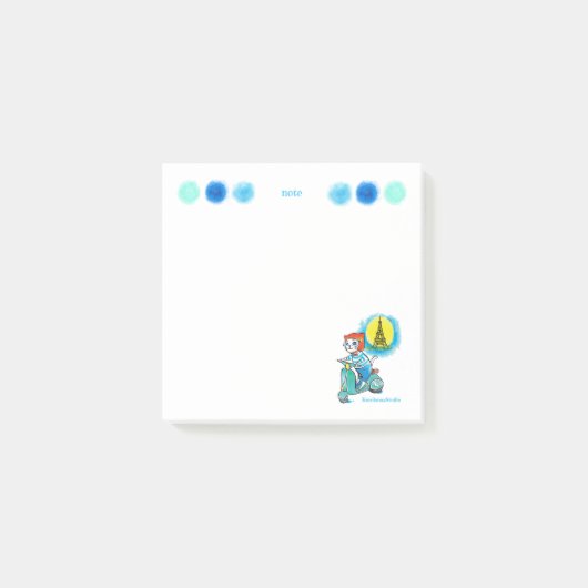 Kat op de fiets in Parijs Post-it® Notes (Voorkant)