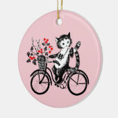  Kat op de fiets Keramisch Ornament (Links)