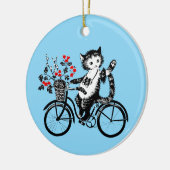  Kat op de fiets Keramisch Ornament (Links)