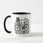 Kat op de fiets mok (Links)