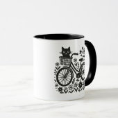 Kat op de fiets mok (Voorkant rechts)