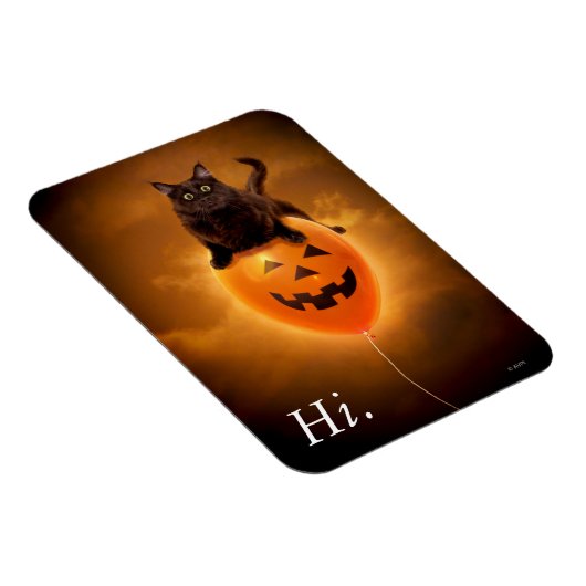 Kat op de Halloween-ballon Magneet (Rechterzijde)