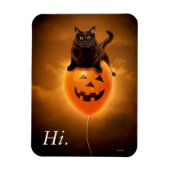 Kat op de Halloween-ballon Magneet (Verticaal)