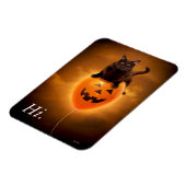 Kat op de Halloween-ballon Magneet (Linkerzijde)