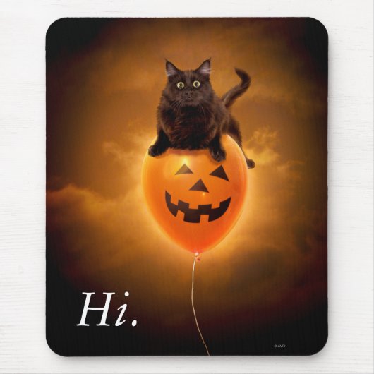 Kat op de Halloween-ballon Muismat (Voorkant)