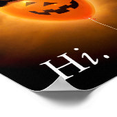 Kat op de Halloween-ballon Poster (Hoek)