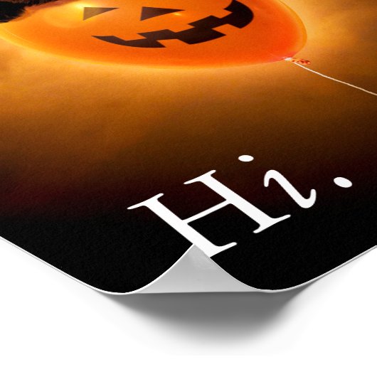 Kat op de Halloween-ballon Poster (Hoek)