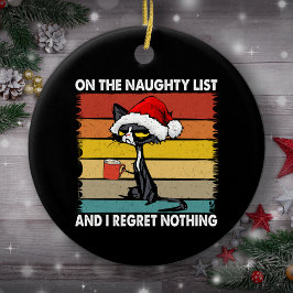 Kat op de kerstboom op de Naughty List Keramisch Ornament