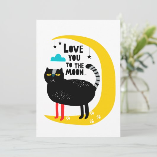 Kat op de maan (Staand voorkant)