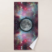 Kat op de maan badhanddoek (Badhanddoek)