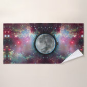 Kat op de maan badhanddoek (Badhanddoek)