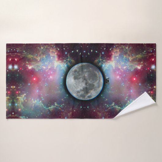 Kat op de maan badhanddoek (Badhanddoek)