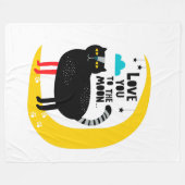 Kat op de maan fleece deken (Voorkant (Horizontaal))