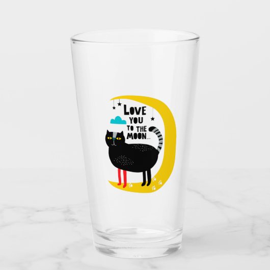 Kat op de maan glas (Voorkant)